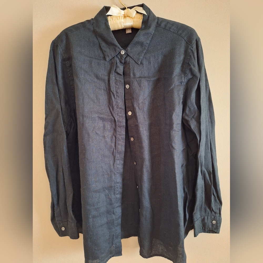 J. Jill Dark Blue Button Down Shirt